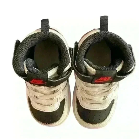 Nike Toddler 6C Court Borough Mid 2 White/Red /Black Sneakers , CD7784-110 - Picture 4 of 5